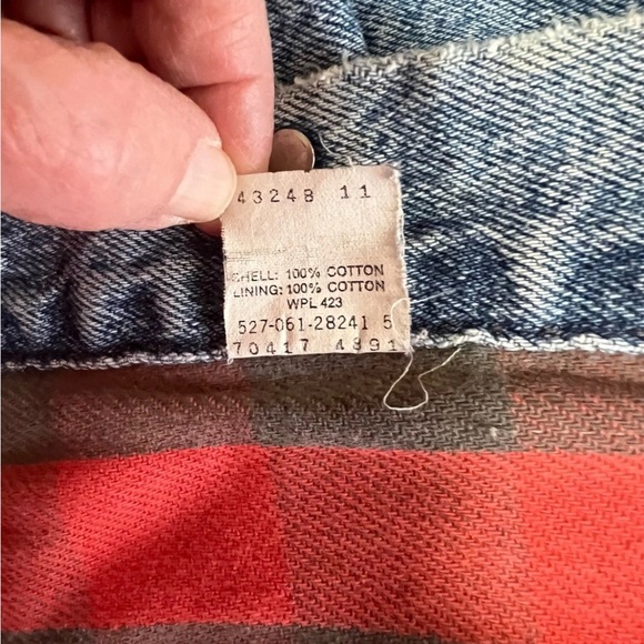 Vintage Levi's Trucker Jacket 70417 80s 90s Buffalo Plaid Size M - Picture 12 of 16